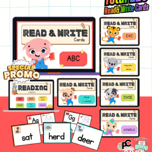 Phonics Awareness Bundle – Read & Write Cards | Interactive Visual Learning for Kids | ABC to R-Controlled Words