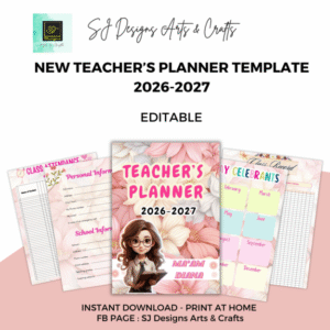 PINK TEACHER'S PLANNER 2026-2027