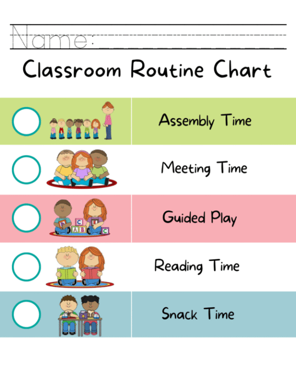 Classroom Routine Chart - Kaguro Ph