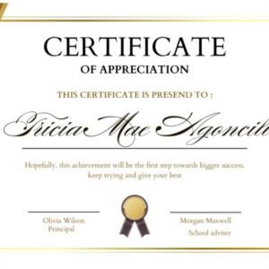 Certificate of Appreciation
