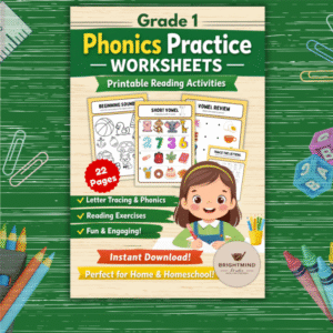 Grade 1 Phonics Practice Worksheets – Printable Reading Activities