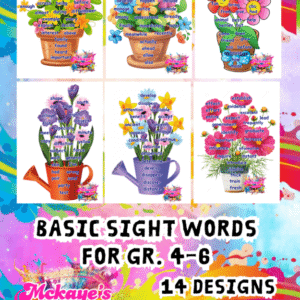 BASIC SIGHT WORDS FOR GR. 4-6 IN FLOWER POT DESIGNS