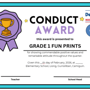 Conduct Award Certificate