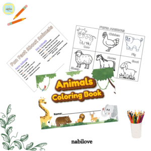 Animals Coloring Book Placemat (Printable PDF)