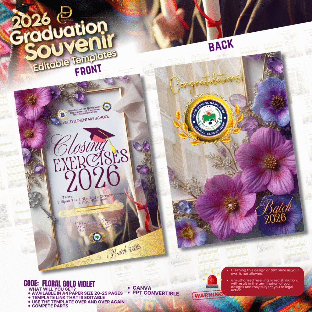 Graduation Souvenir 2026-FLORAL GOLD VIOLET - Kaguro Ph
