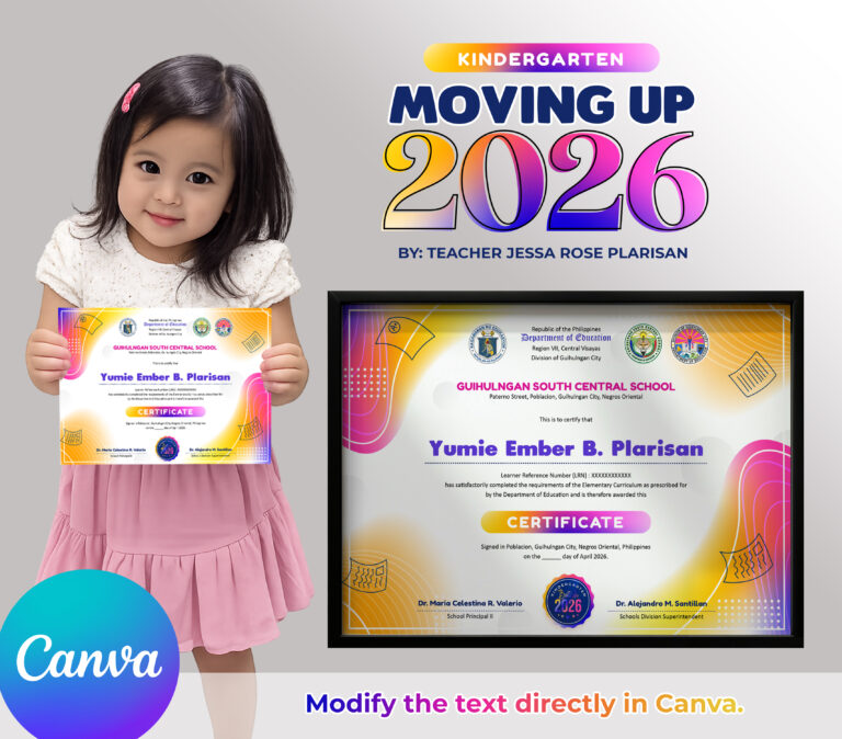 2026 – KINDERGARTEN MOVING UP PACKAGE – COMPLETE SET – EDITABLE CANVA ...