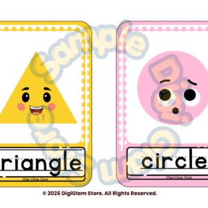 Geometric Shapes Flashcards Printable | 10 Basic Shapes | PDF