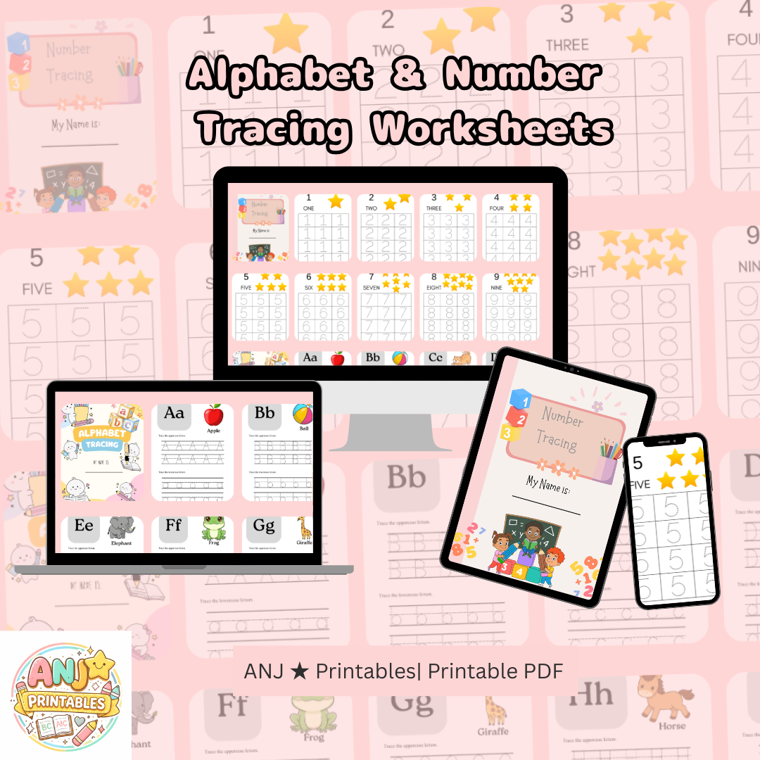 Alphabet & Number Tracing Worksheets