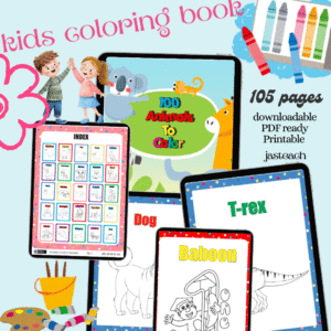 Animal Adventure Coloring Pack/105 pages