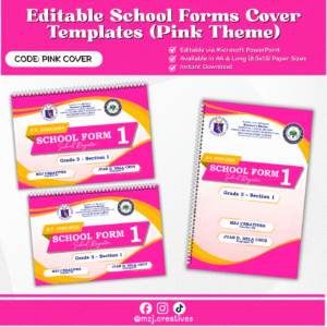 DepEd School Forms Cover Templates (Pink) – Editable PowerPoint SF1–SF10 Binder Covers