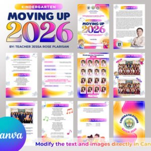 2026 - KINDERGARTEN MOVING UP PACKAGE - COMPLETE SET - EDITABLE CANVA TEMPLATE