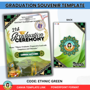 GREEN ETHNIC GRADUATION SOUVENIR TEMPLATE