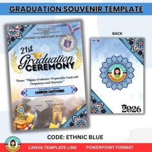 BLUE ETHNIC GRADUATION SOUVENIR TEMPLATE