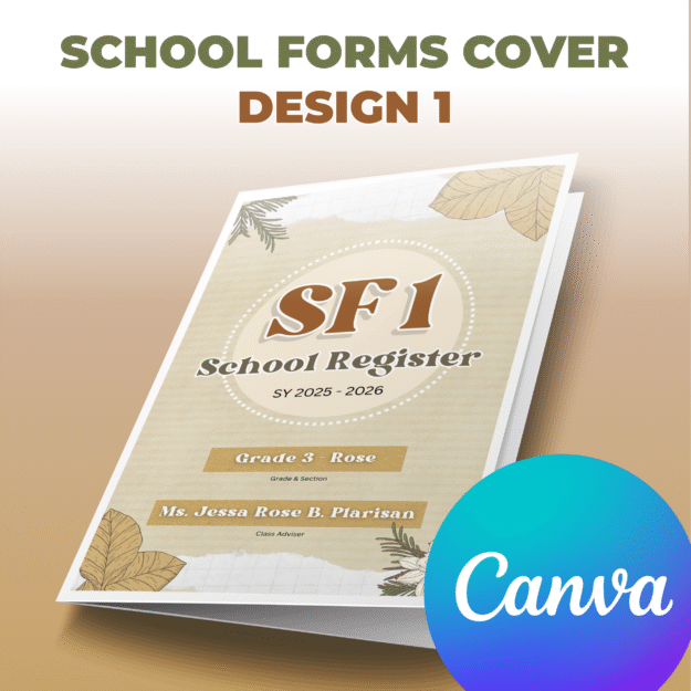 Design 1 - School Form Cover Design - Editable in Canva