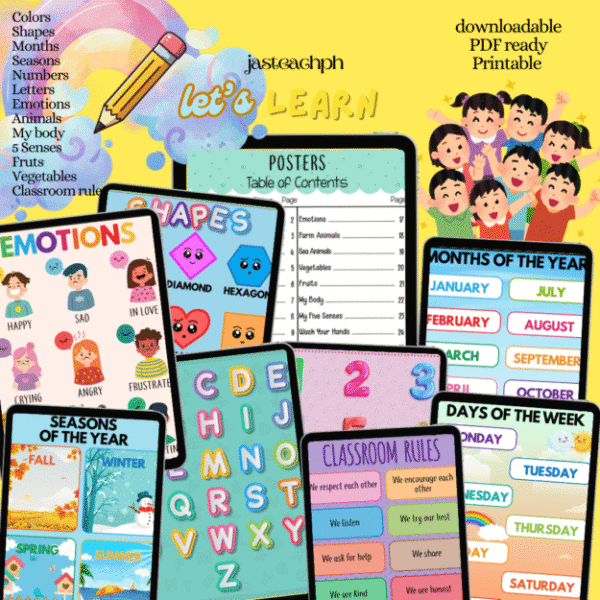 Printable Colored Learning Posters - Kaguro Ph