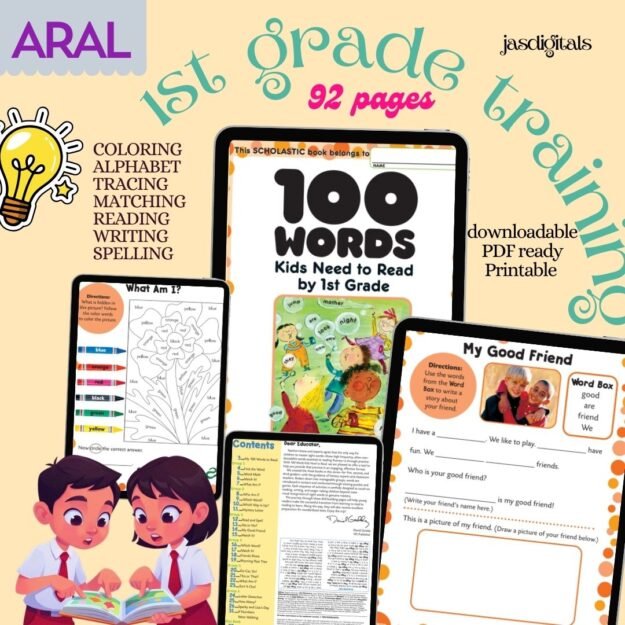 92 pages/1st Grade Complete Learning Material