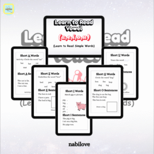 Learn to Read with Vowels (A E I O U) – Fun Beginner Reading Workbook for Kids