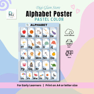 Alphabet Poster A–Z for Kids (A4 & US Letter Printable | Classroom & Homeschool Decor)