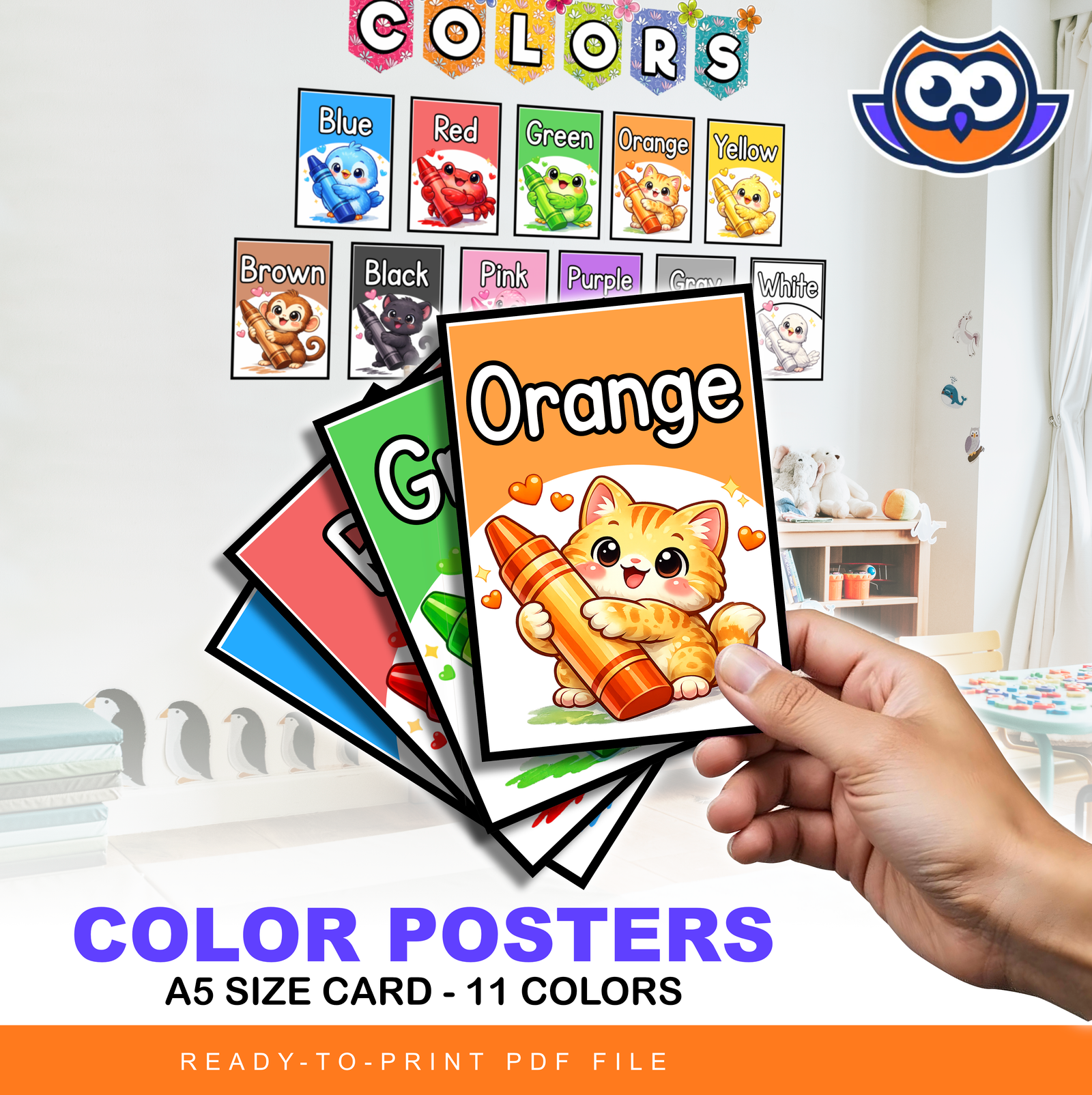 Colors Poster - Flower Themed - Classroom Decors - Colorful