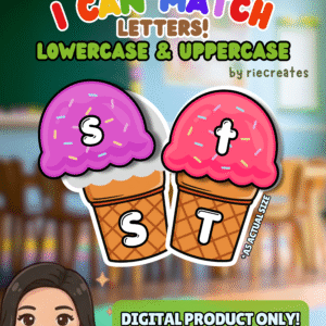 Colorful Letter Matching - Instructional Material by riecreates