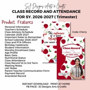 CLASS RECORD AND ATTENDANCE FOR TRIMESTER SY. 2026-2027