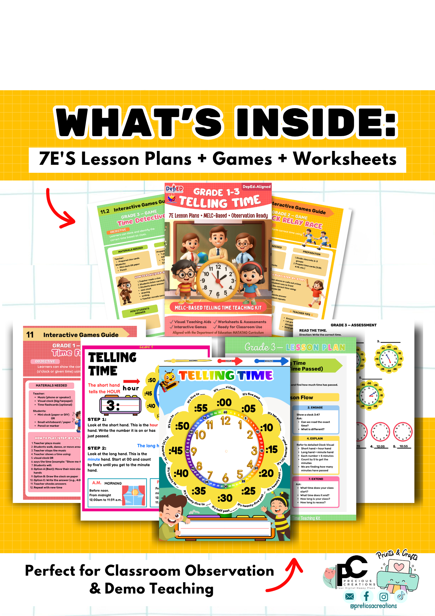 Melc Based Telling Time Teaching Kit Grade 1 3 Math 7e S Lesson