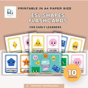 Geometric Shapes Flashcards Printable | 10 Basic Shapes | PDF
