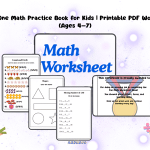 All-in-One Math Practice Book for Kids | Printable PDF Workbook (Ages 4–7)