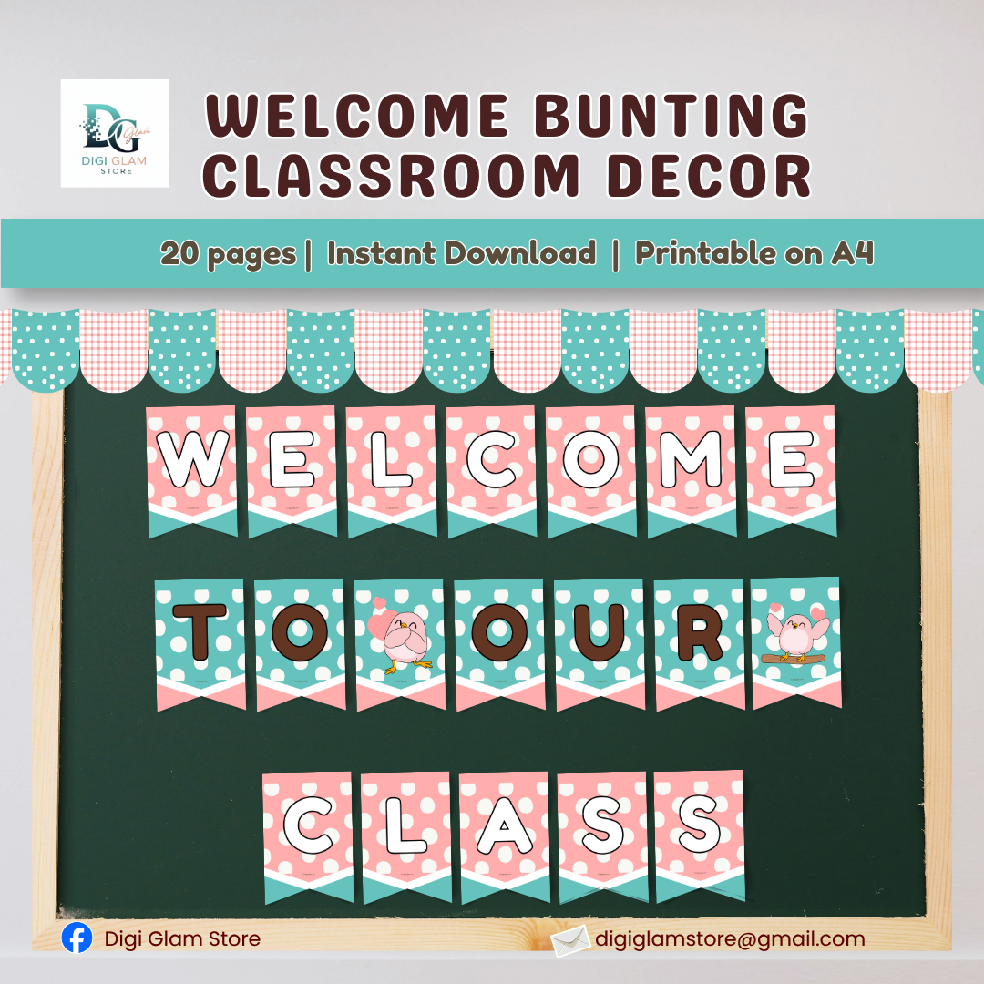 Welcome Bunting Classroom Decor Printable | Pastel Classroom Banner PDF