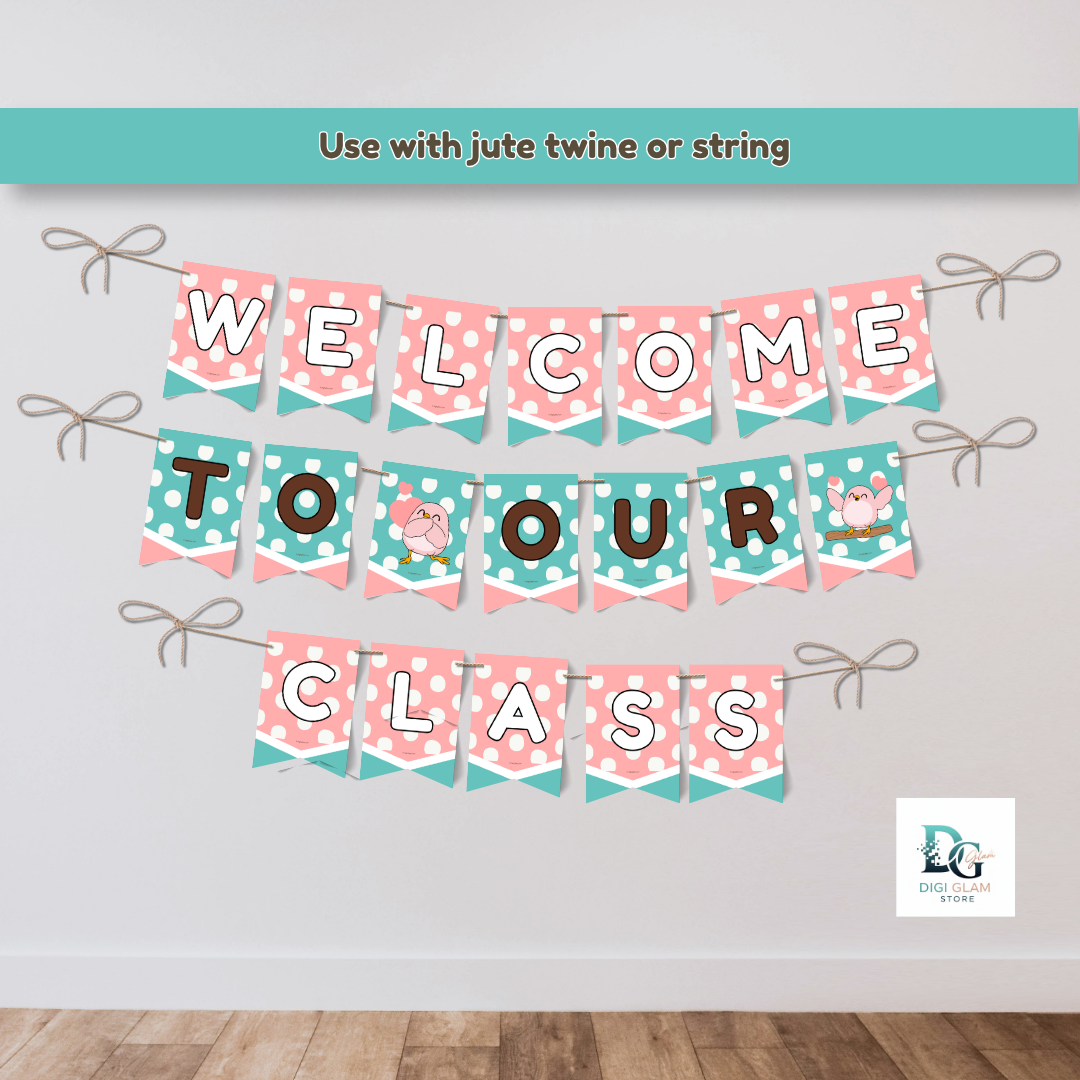 Welcome Bunting Classroom Decor Printable | Pastel Classroom Banner PDF - Image 2