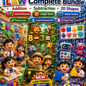 Grade 1 Math ILAW Complete Bundle | Addition Subtraction 2D Shapes | MATATAG Aligned | Term 1 | 42 Pages | 15 Sessions | Printable PDF