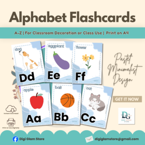Aesthetic Alphabet Flashcards Printable | Preschool ABC Learning Cards | Instant Download Educational Resource