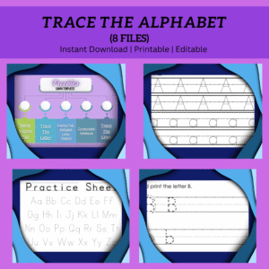 Trace the Alphabet | 8 Files | Printable