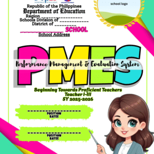 PMES TEMPLATE BRIGHT THEME CANVA LINK BEGINNING TOWARDS PROFICIENT TEACHERS