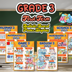 Grade 3 Bulletin Board Poster Set – Term 1 (Orange Theme) | Bright Classroom Display | DepEd-Aligned Printable Posters
