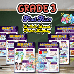 Grade 3 Bulletin Board Poster Set – Term 1 (Purple Theme) | Editable Classroom Display Alternative | DepEd-Based Digital Posters