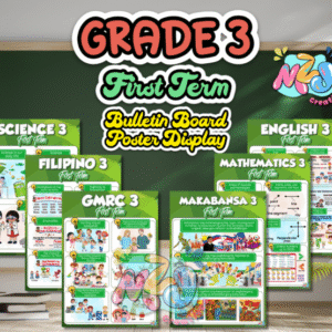 Grade 3 Bulletin Board Poster Set – Term 1 (Green Theme) | DepEd-Aligned Classroom Display | Ready-to-Print Digital Posters for Teachers