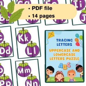 Uppercase and Lowercase Letters Puzzle and Tracing Flashcards PDF