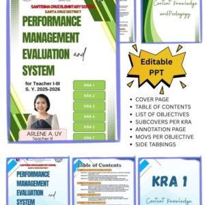 PMES Performance Management Evaluation & System (Teacher 1–3) | Editable PPT