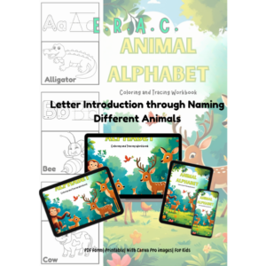 ElieDigitals: Animal Alphabet-Coloring and Tracing Workbook