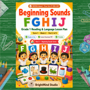 Grade 1 Reading & Language Lesson Plan – Beginning Sounds F G H I J | MATATAG Aligned | Term 1 | SY 2026-2027
