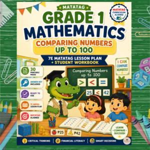 Grade 1 Math Lesson Plan – Comparing Numbers Up to 100 (7E MATATAG + Student Workbook)