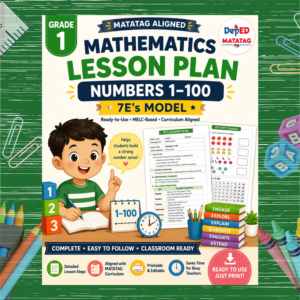 Grade 1 Math Lesson Plan – Numbers 1–100 (7E’s Model | MATATAG Aligned)