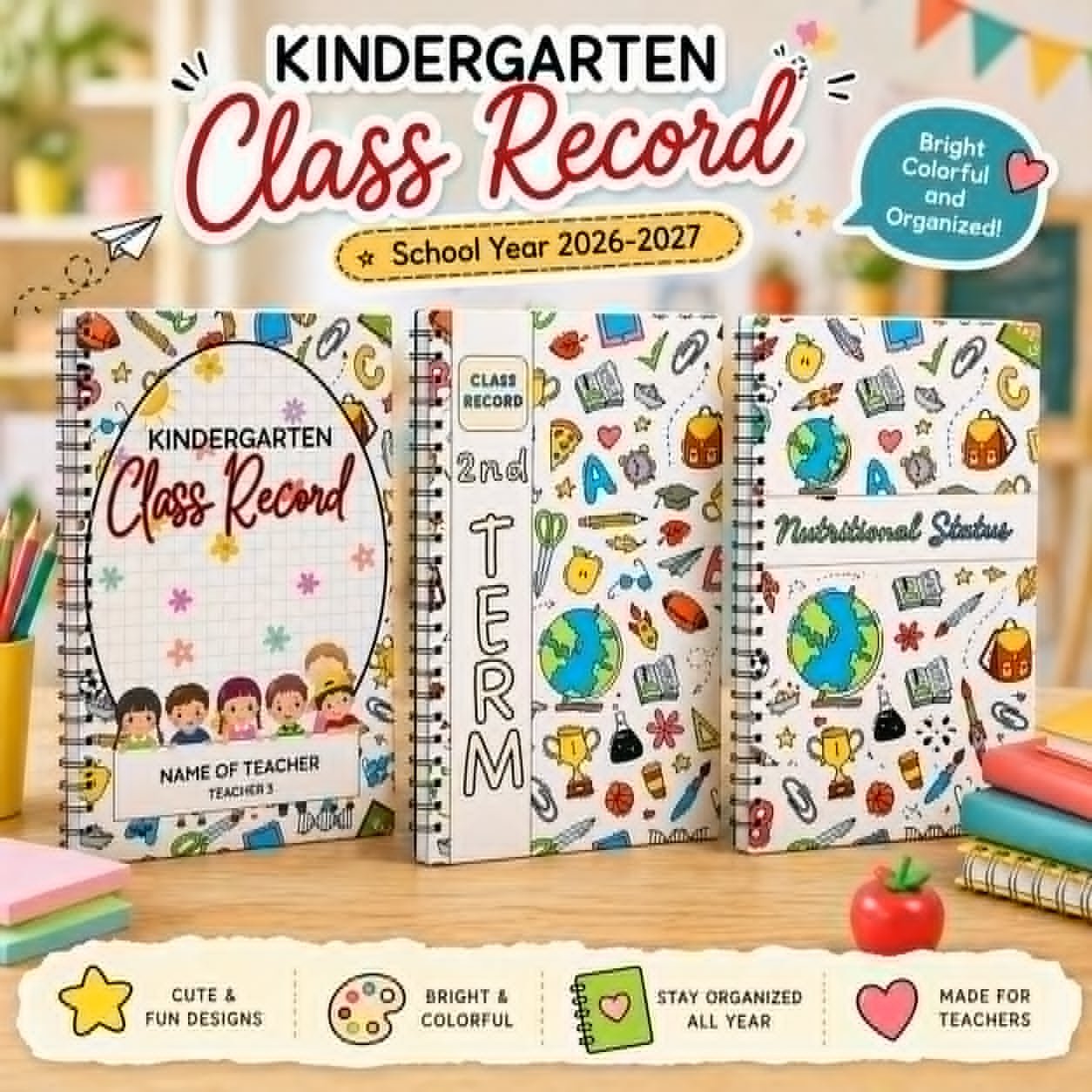 Kindergarten Class Record Canva Template Bundle - Image 4