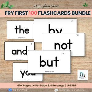 Fry First 100 Sight Words Flashcards Bundle | Printable PDF | ESL & Reading Resource | Grades K-3