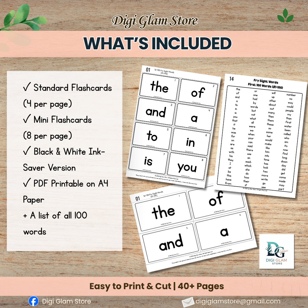 Fry First 100 Sight Words Flashcards Bundle | Printable PDF | ESL & Reading Resource | Grades K-3 - Image 2