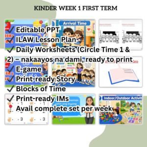 Kinder First Term Week 1 Day 1-5 Complete Package