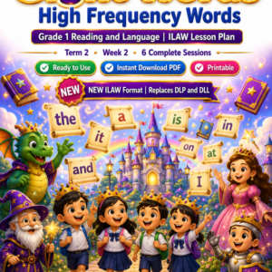 Grade 1 Reading and Language | Sight Words | High Frequency Words | ILAW Lesson Plan | MATATAG Aligned | Term 2 Week 2 | With Workbook and Assessment | Printable PDF