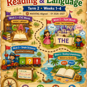 Grade 1 Reading and Language | ILAW Complete Bundle | CVC Words + Sight Words + Simple Sentences + Reading Comprehension | MATATAG Aligned | Term 2 Weeks 1–4 | With Workbooks and Assessments | Printable PDF