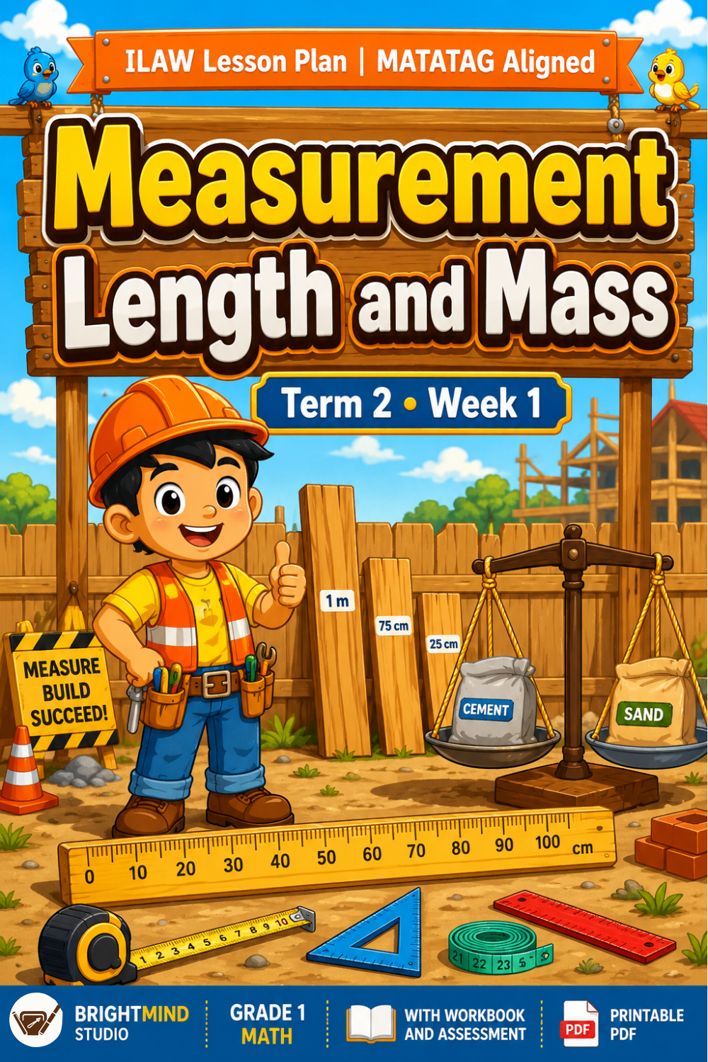 Grade 1 Math | Measurement of Length and Mass | ILAW Lesson Plan | MATATAG Aligned | Term 2 Week 1 | With Workbook and Assessment | Printable PDF